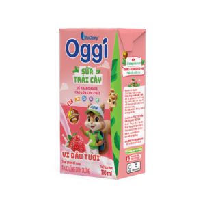 Thức uống dinh dưỡng Sữa trái cây Oggi vị dâu tươi 110ml - Thùng 48 hộp