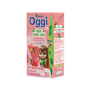 Thức uống dinh dưỡng Sữa trái cây Oggi vị dâu tươi 110ml - Thùng 48 hộp